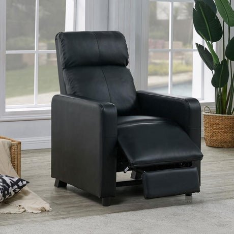 Toohey - Upholstered Home Theater Push Back Recliner - Black