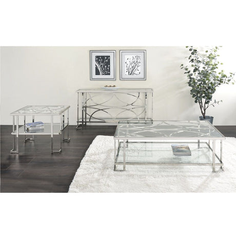 Kalan - Sofa Table - Glass & Silver