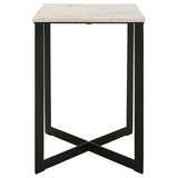 Tobin - Square Marble Top End Table - White And Black