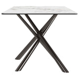 Carvell - Rectangular Sintered Stone Dining Table - Mirage White