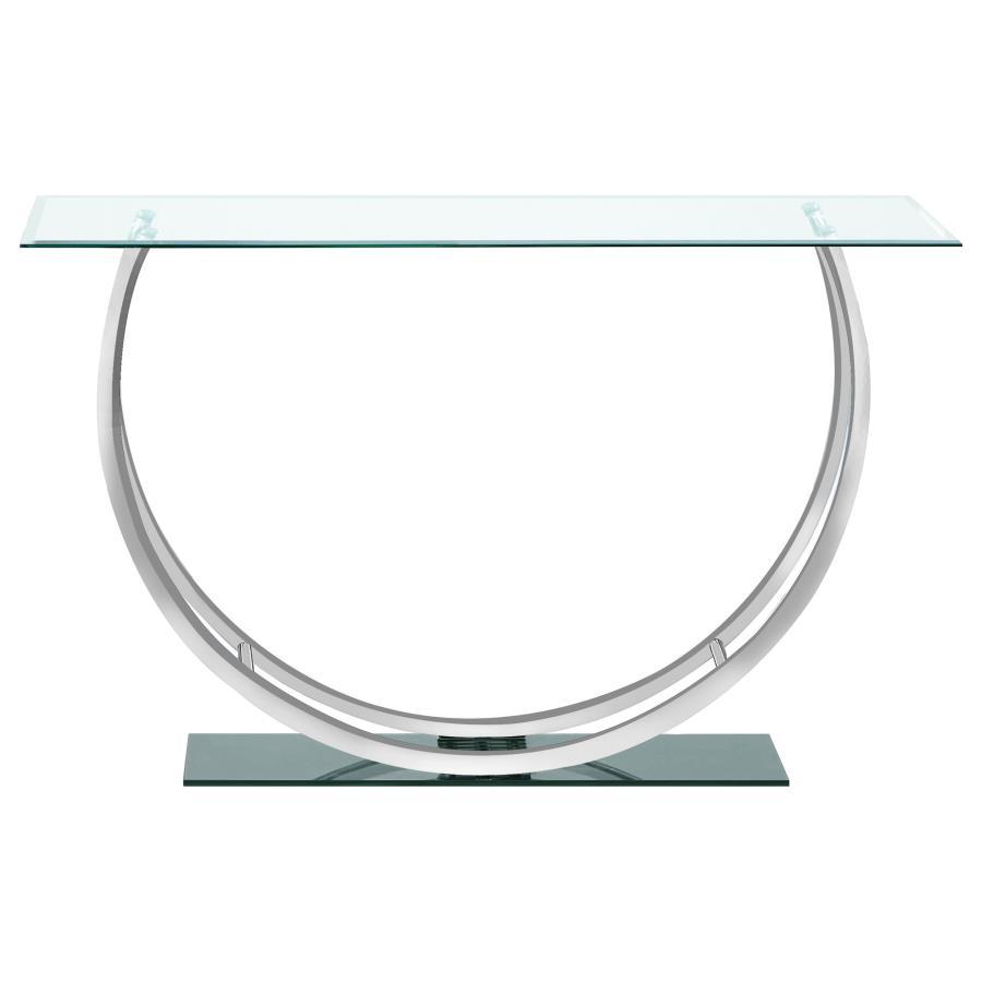 Danville - U-Shaped Sofa Table - Chrome