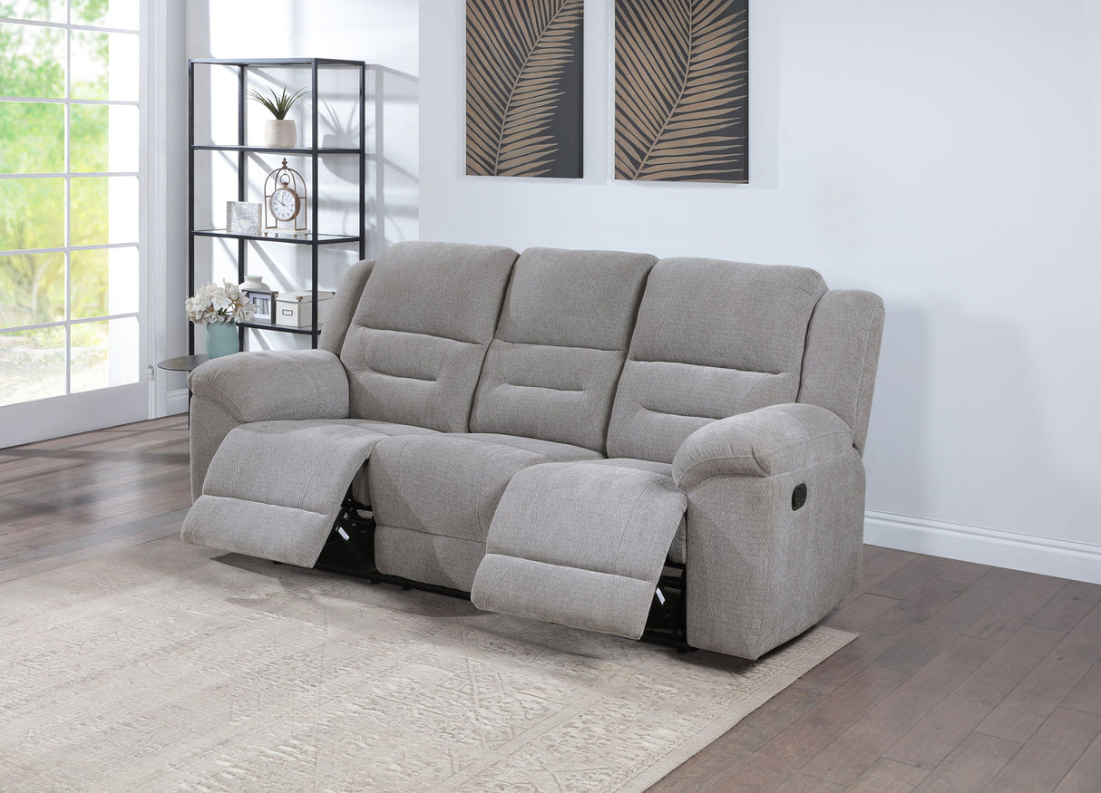 Gilson - Chenille Upholstered Reclining Sofa - Gray