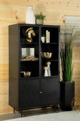 Santiago - 4 Door Metal Tall Storage Cabinet - Matte Black