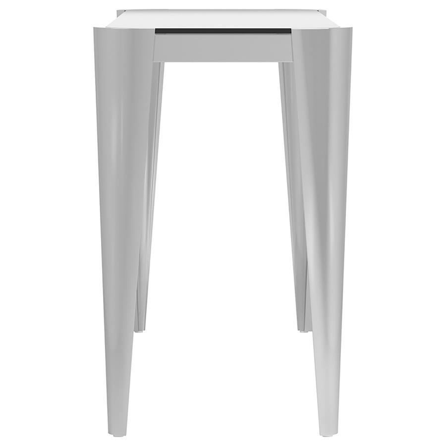 Desmond - Rectangle Glass Top Sofa Table - Pearl Silver