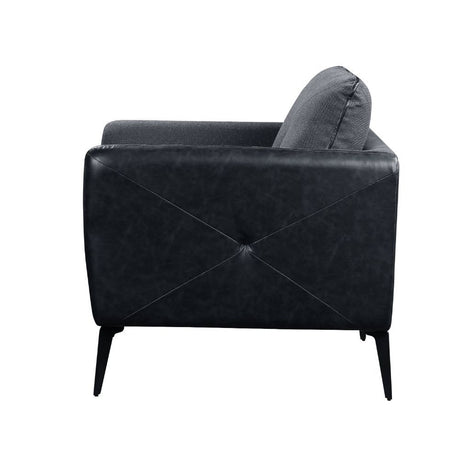 Harun - Loveseat - Gray Fabric & PU