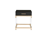 Adiel - End Table - Black & Gold Finish