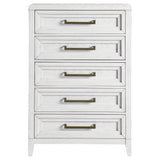 Marielle - 5 Drawer Bedroom Chest - Distressed White