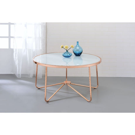 Alivia - Coffee Table - Rose Gold & Frosted Glass