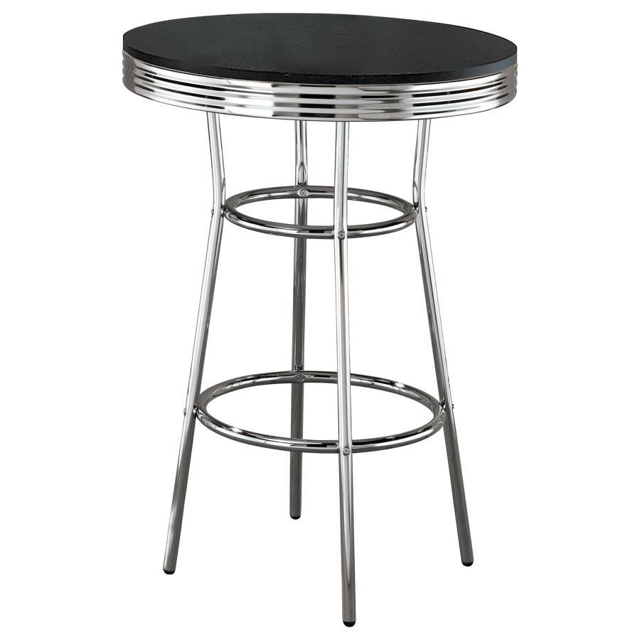 Retro - Round 30" 1950's Bistro Pub Height Bar Table