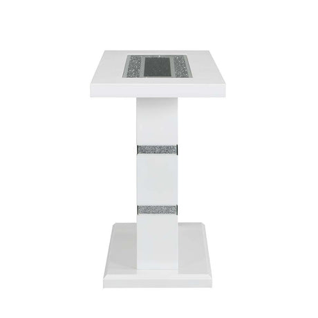 Elizaveta - Console Table - Faux Crystal Diamonds & White High Gloss Finish