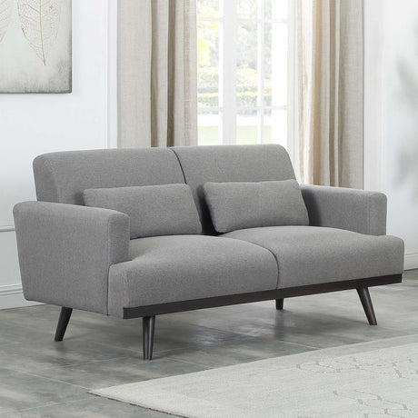 Blake - Upholstered Track Arm Loveseat - Sharkskin