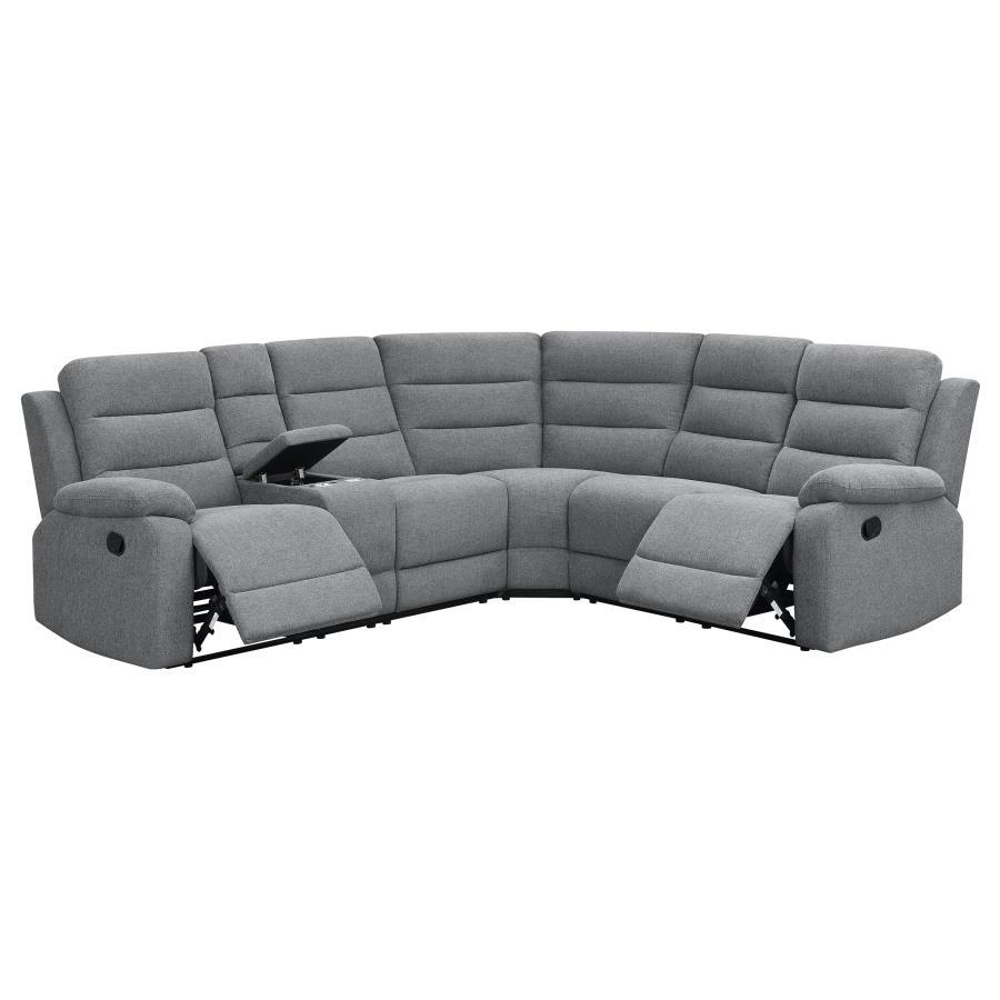 David - Upholstered Reclining Sectional Sofa - Smoke