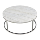 Zaidee - Coffee Table With Marble - Nickel