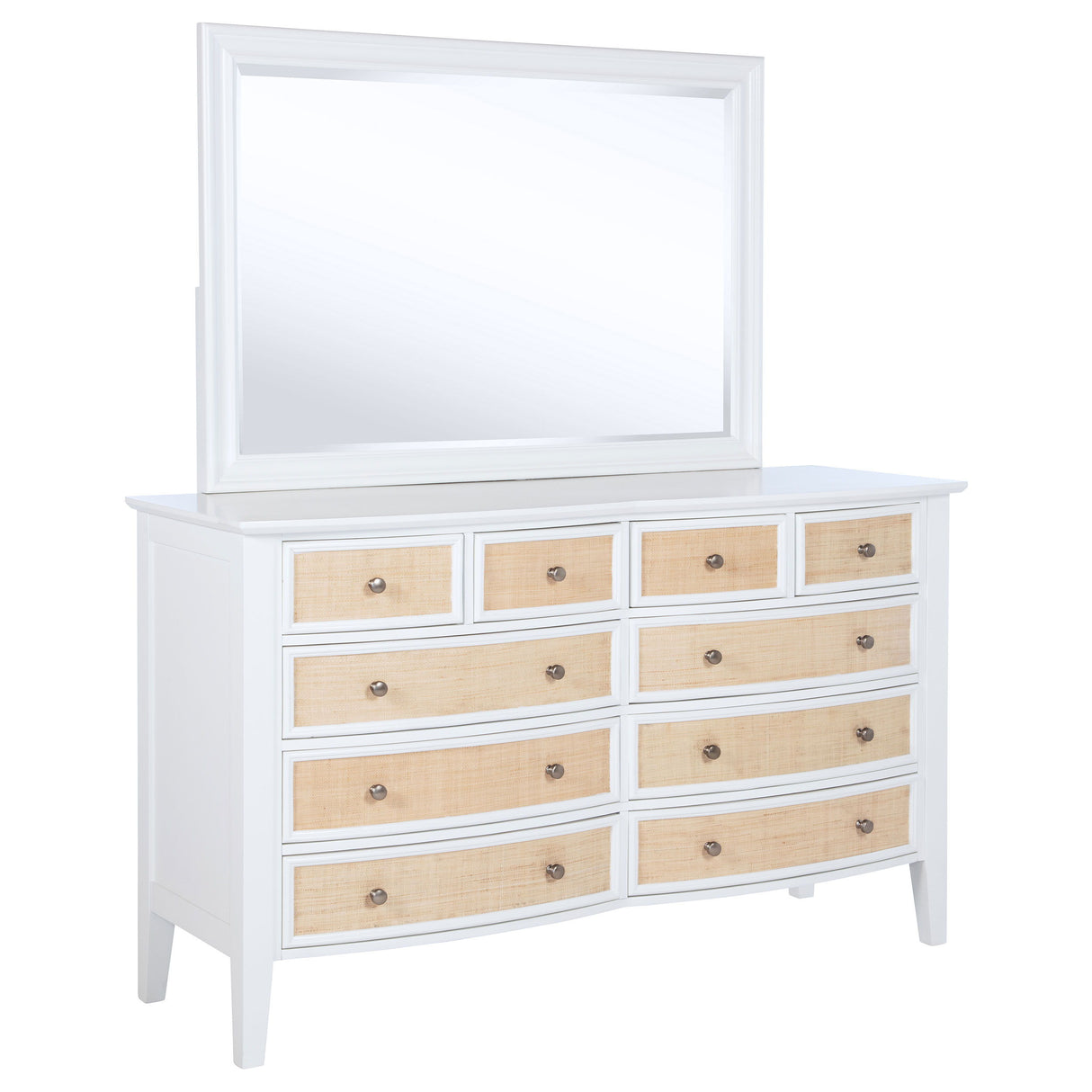 Bexhill - 10-Drawer Dresser And Mirror - White