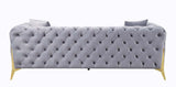 Jelanea - Sofa - Gray Velvet & Gold Finish