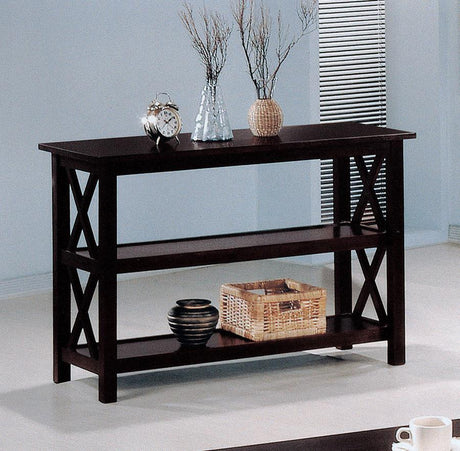 Rachelle - 2-Shelf Wood Entryway Console Table - Deep Merlot