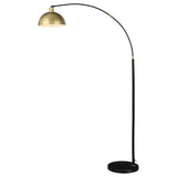 Gloria - Arched Dome Shade Metal Floor Lamp Black - Gold