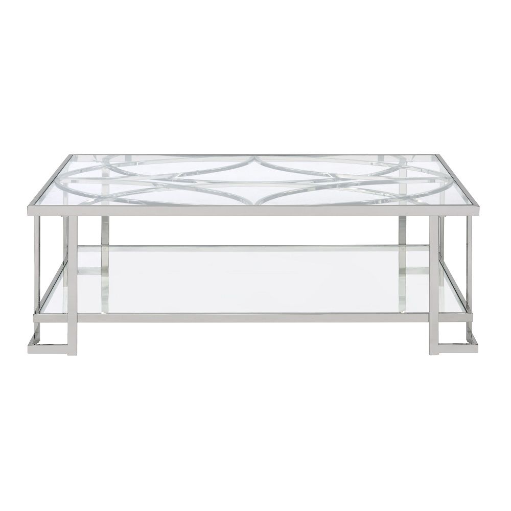 Kalan - Coffee Table - Glass & Silver