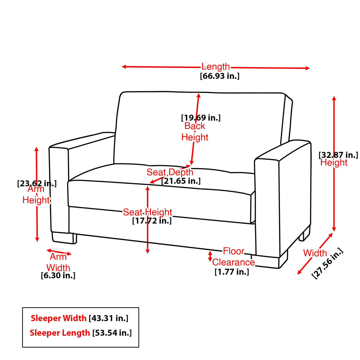 Ottomanson Harmony - Convertible Loveseat With Storage