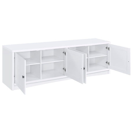 Laughlin - 4 Door Engineered Wood TV Stand - White