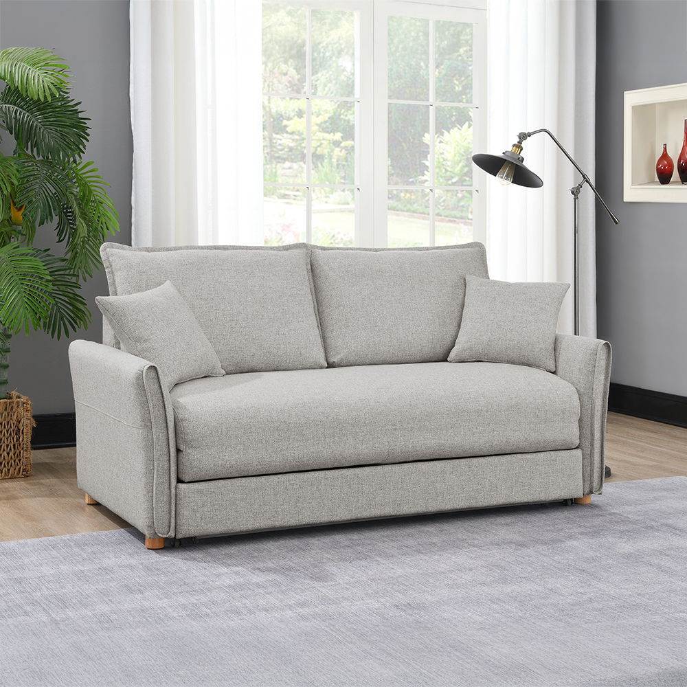 Oran - Sofa With Sleeper - Gray Chenille