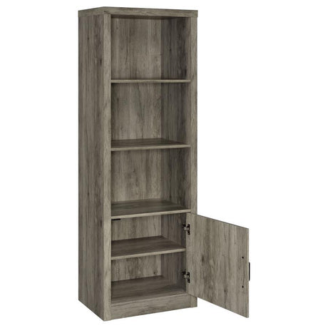 Burke - 3-Shelf Engineered Wood Media Tower - Gray Driftwood