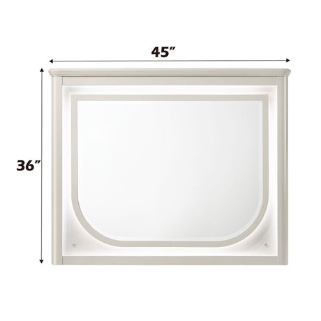 Laveda - Mirror With LED - Pearl White Finish