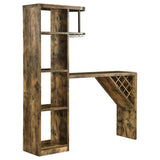 Belvedere - 5-Shelf Home Bar Table Wine Storage - Rustic Nutmeg