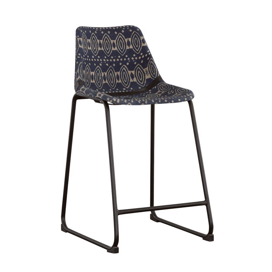 Marquise - Upholstered Counter Chair (Set of 2) - Blue Canvas