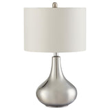 Junko - Drum Shade Urn Bedside Table Lamp - Chrome