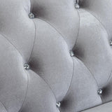 Frostine - Upholstered Rolled Arm Tufted Sofa - Silver