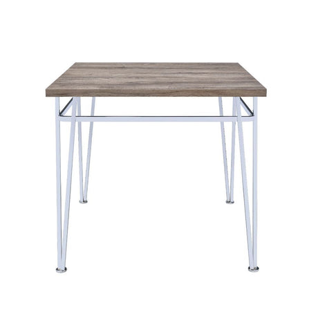 Nadie II - Counter Height Table - Light Oak & Chrome