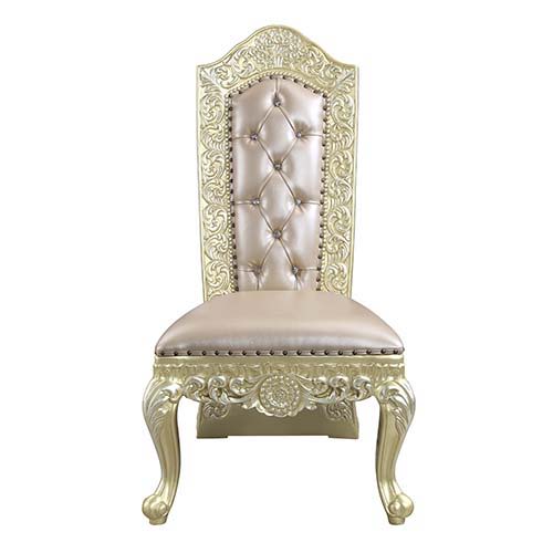 Vatican - Side Chair (Set of 2) - PU & Champagne Silver Finish