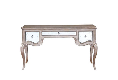 Esteban - Vanity Desk - Mirrored & Antique Champagne Finish