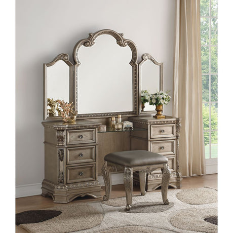 Northville - Vanity Desk - Antique Silver