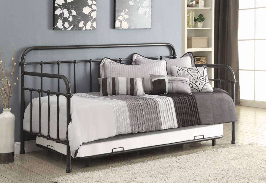 Livingston - Metal Twin Daybed With Trundle - Dark Bronze