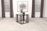 Adri - Rectangular Glass Top Side End Table