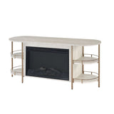 Valene - Console Table With Fireplace - White