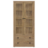 Hawthorne - 4-Shelf Glass Door Tall Cabinet With Drawers