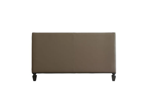 House - Beatrice Loveseat - Tan PU, Black PU & Charcoal Finish