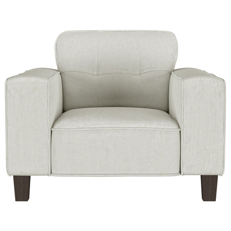 Deerhurst - Upholstered Track Arm Tufted Accent Chair - Greige