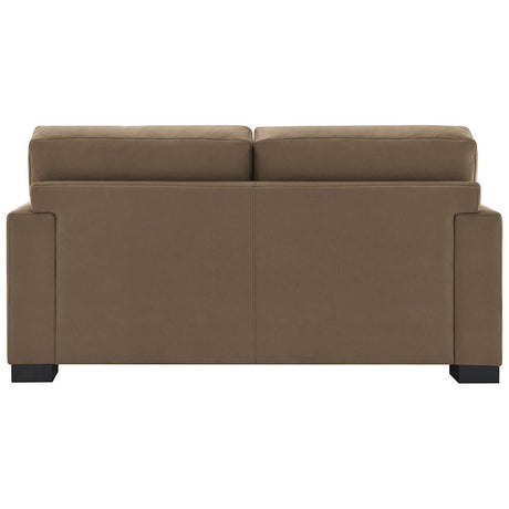 Darya - Loveseat With 3 Pillows - Brown Suede Fabric