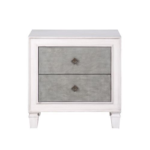 Katia - Nightstand - Rustic Gray & White Finish