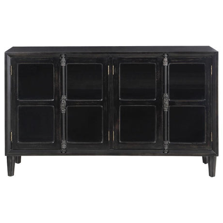 Sylvia - 4 Door Accent Cabinet - Black