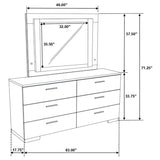 Felicity - 6-Drawer Dresser With LED Mirror - White High Gloss