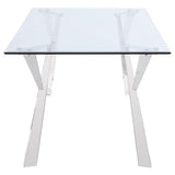 Alaia - Rectangular Glass Top Dining Table - Chrome