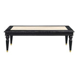 Tayden - Coffee Table - Marble Top & Black Finish