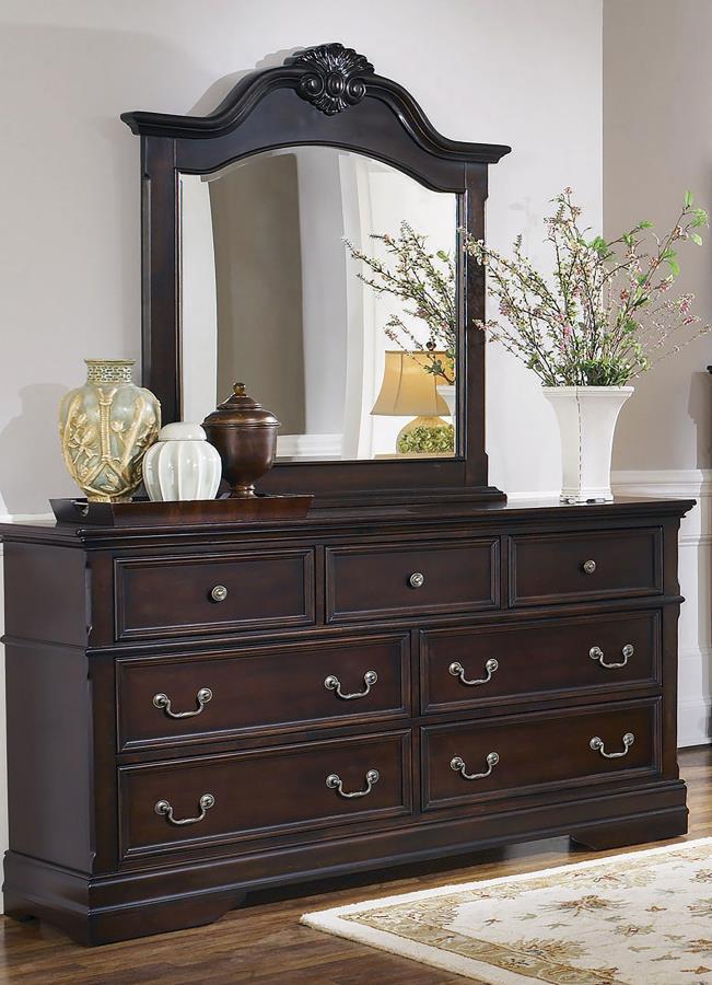 Cambridge - 7-Drawer Dresser With Mirror - Cappuccino