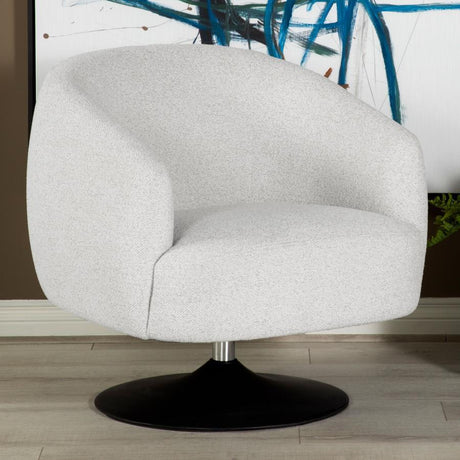 Dave - Upholstered Barrel Back Swivel Club Chair - Beige