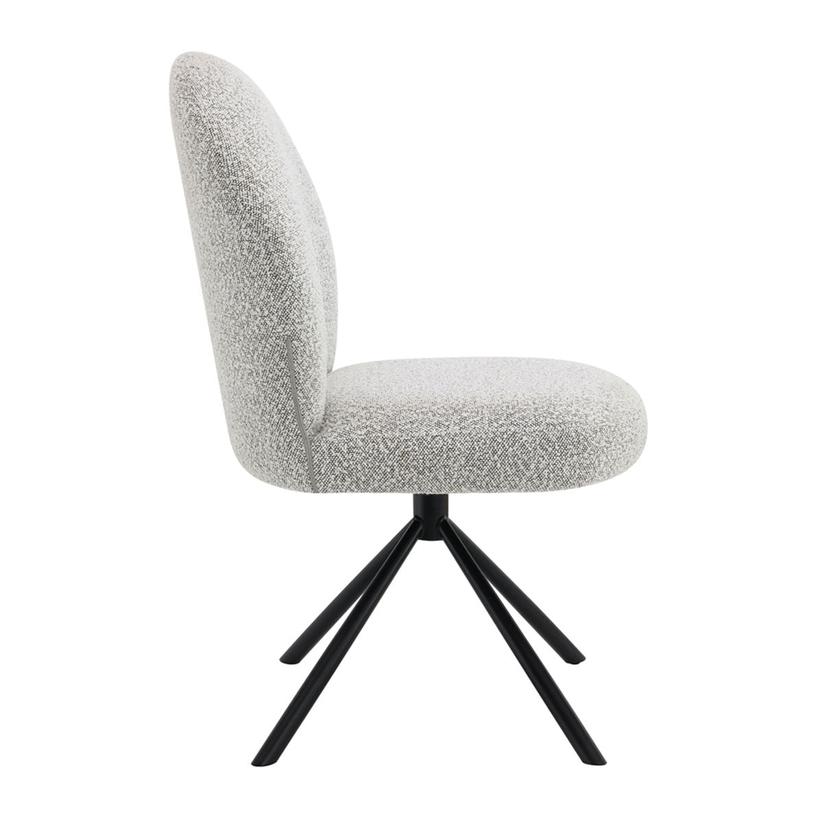 Lawton - Side Chair With Swivel (Set of 2) - Gray Boucle & Black Finish